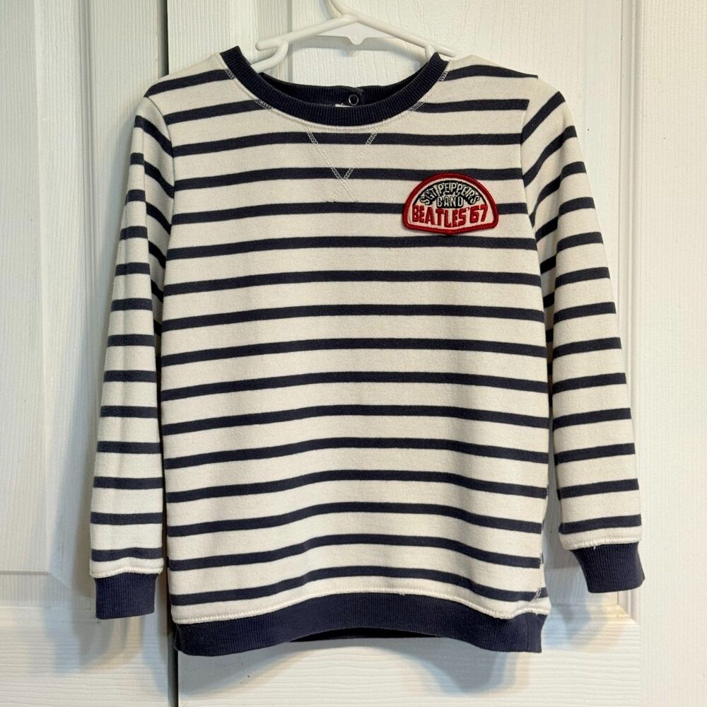 Junk Food Clothing The Beatles Sgt Pepper Striped Sweatshirt Kids Size 3T